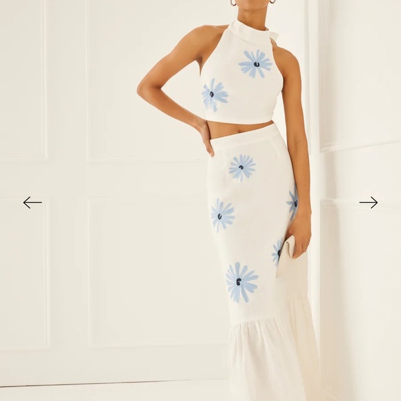 Something Navy | Skirts | Something Navy Set Embroidered Tiered Maxi ...